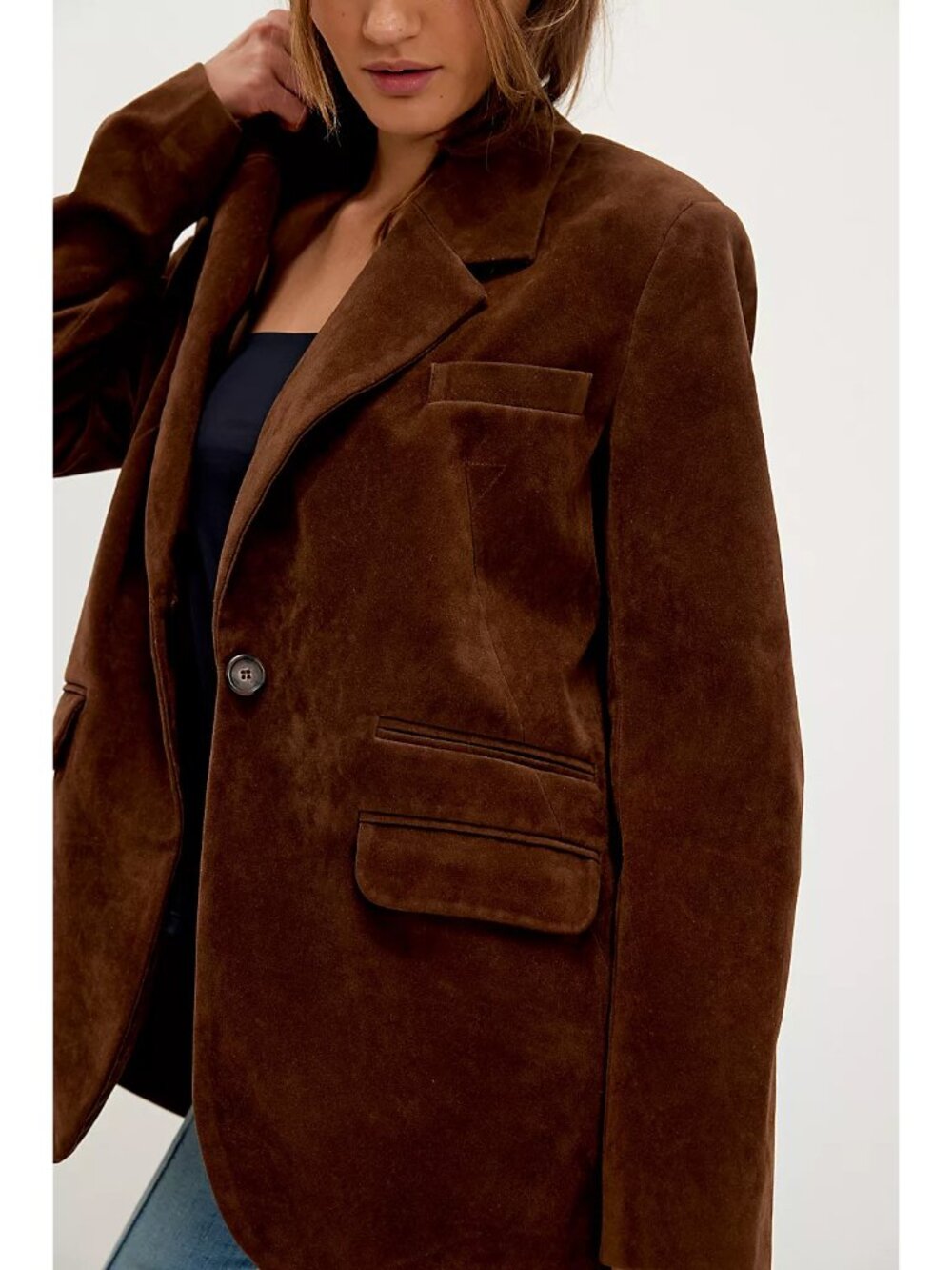 Free People Oversized Brown Blazer - Picture 9 of 13
